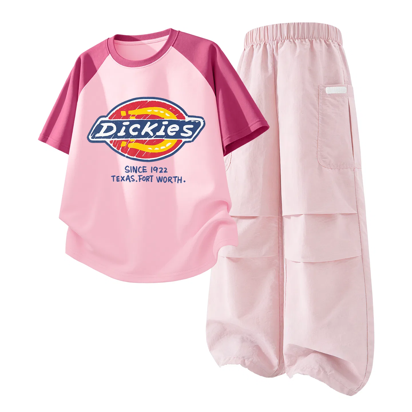 Детский спортивный комплект из 2 предметов с принтом Dickies, Brown Wax Label+Solid Color Black — фото 3