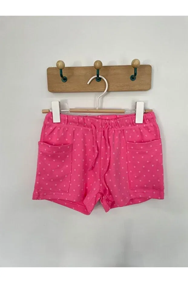 Детские шорты для девочек с принтом Polka dot detailed shorts Pink Hippo Kids, Pink — фото 2
