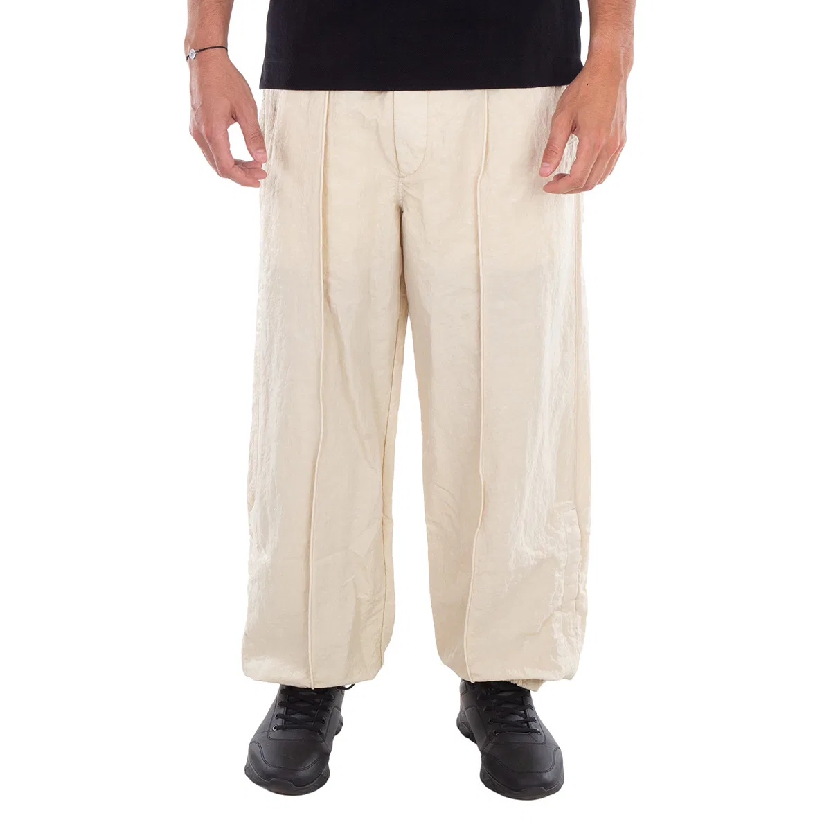 Штаны с широкими штанинами из полиамида, модель Wide-Leg Crinkle Sweatpants Burberry, Soap