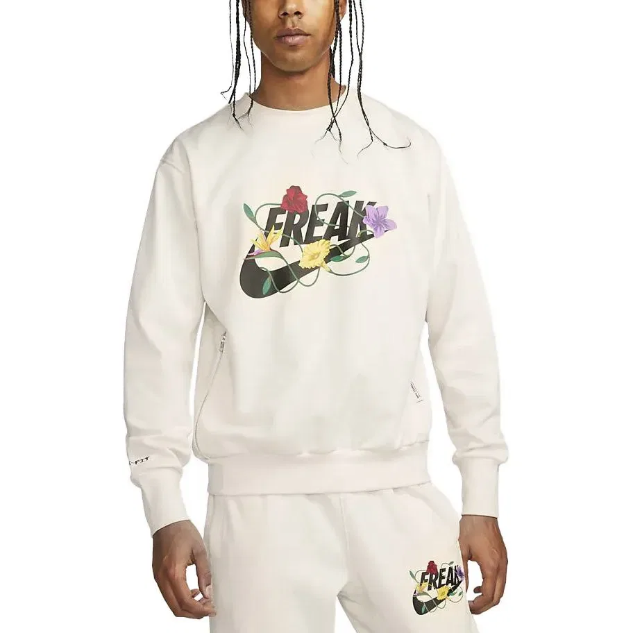 Мужской комплект из свитшота и брюк с круглым вырезом Nike, Ecru Sweatshirt+Black Pants — фото 3
