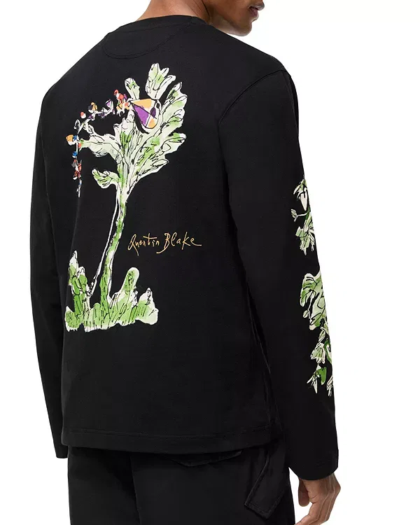 Мужская футболка с длинным рукавом с принтом Brave Little Tree Burberry, черный — фото 2
