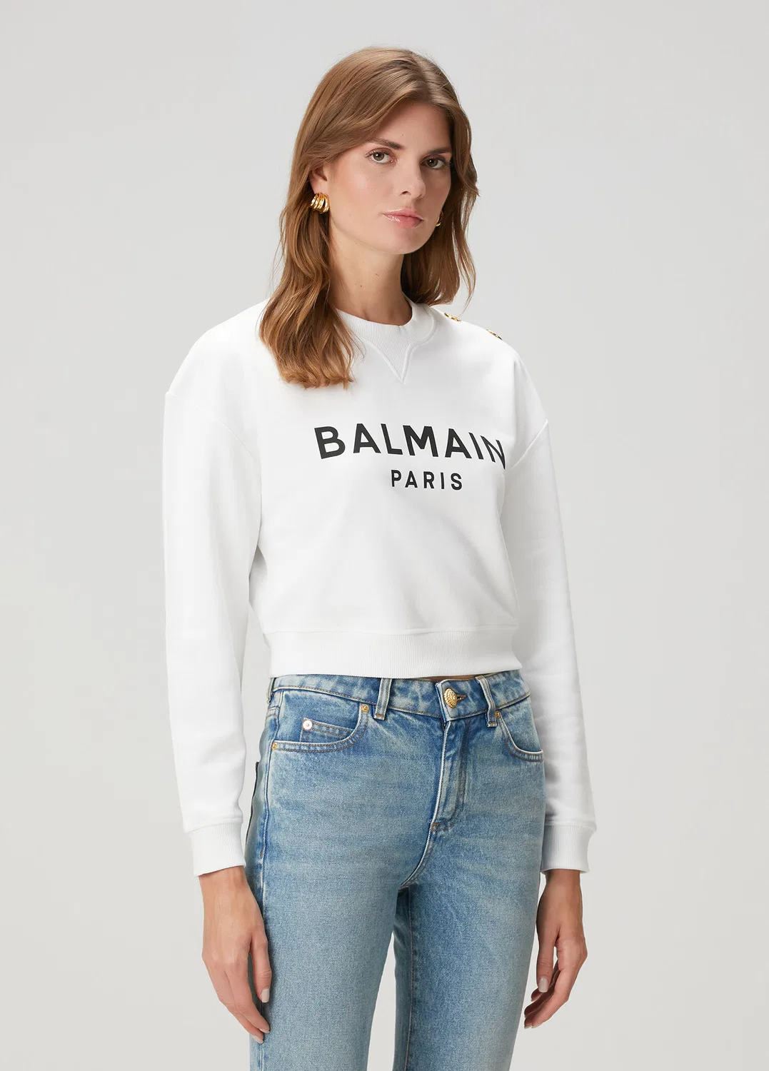 Свитшот с логотипом Balmain, white — фото 3