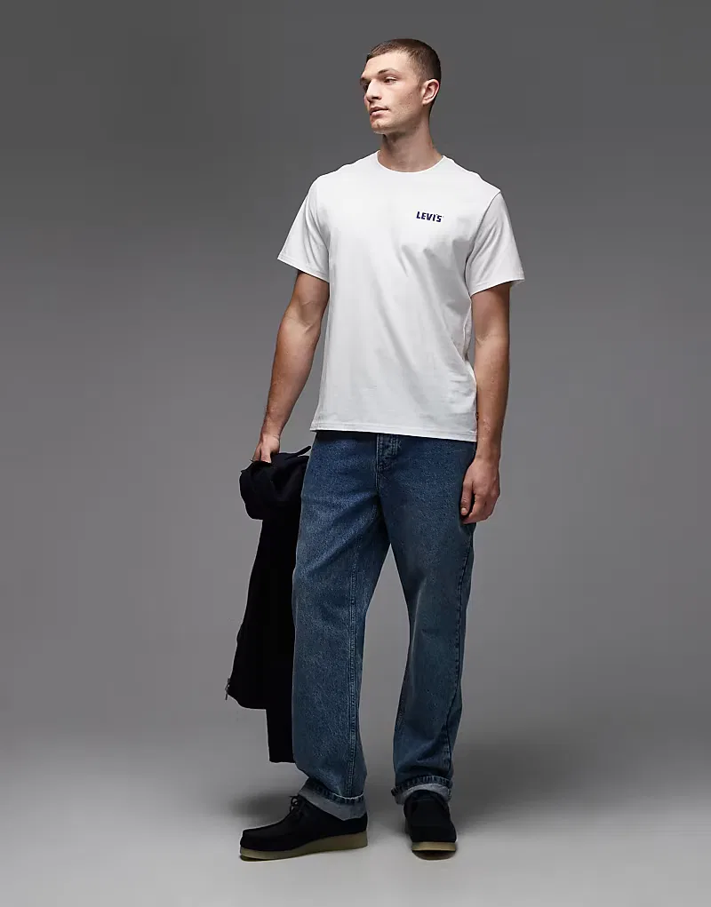 Футболка Levi's в стиле вестерн с графическим принтом на спине, свободного кроя, белый — фото 2