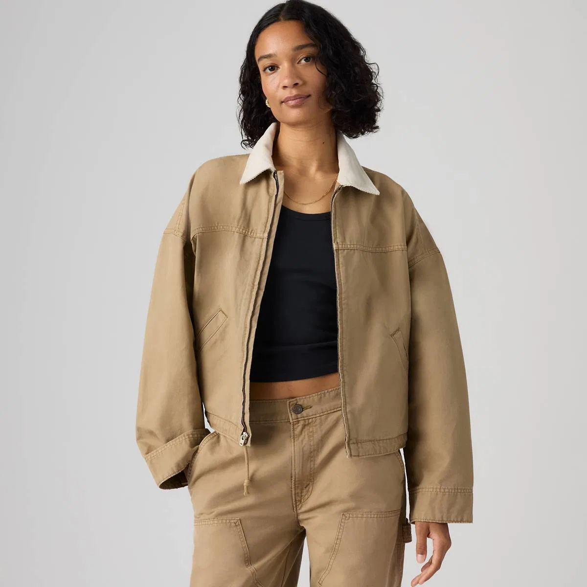 Свободная рабочая куртка дальнобойщика Levi's, Canvas Kelp - Tan