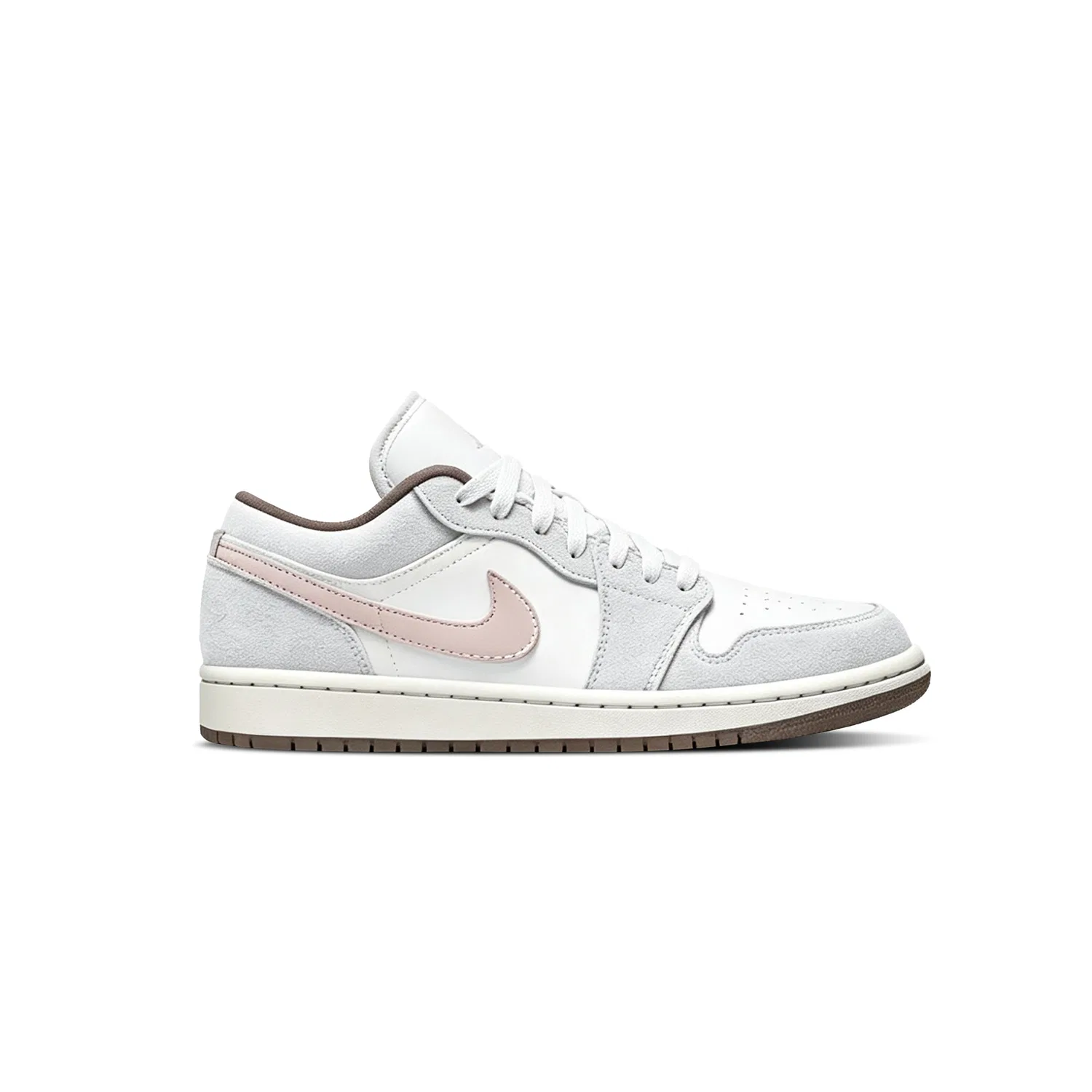 Скейтборд-кроссовки детские без гендера с низким верхом Air 1 Pink Jordan, Light Gray — фото 3