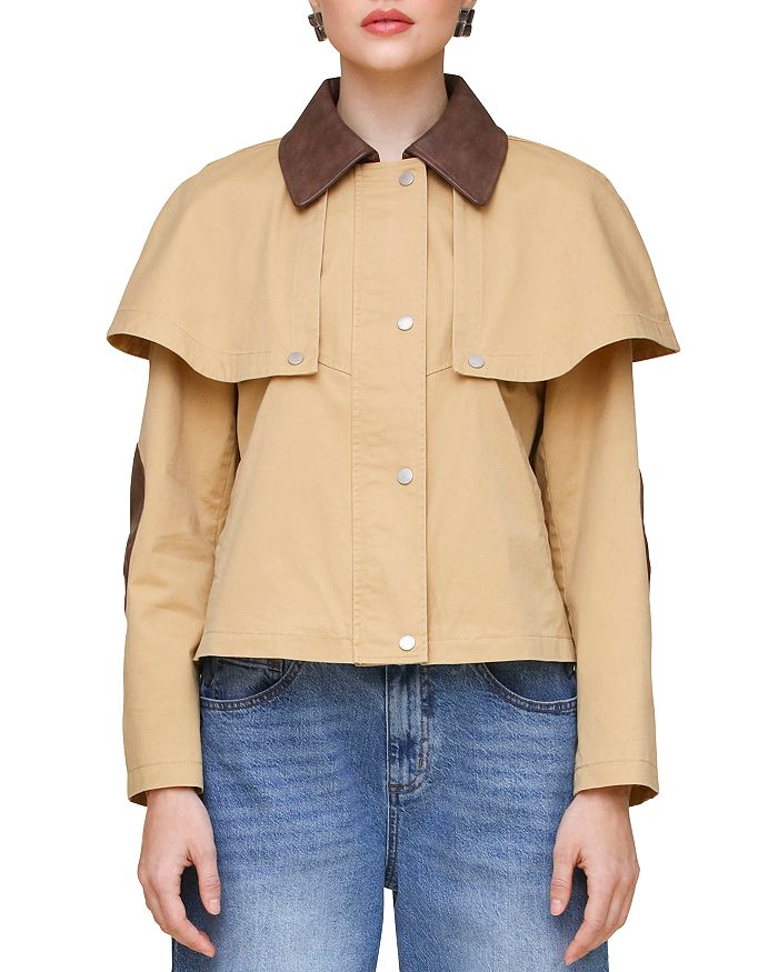 

Короткий плащ-тренч Avec Les Filles, коричневый/бежевый