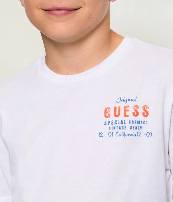Детская футболка с круглым вырезом Guess, белый — фото 4
