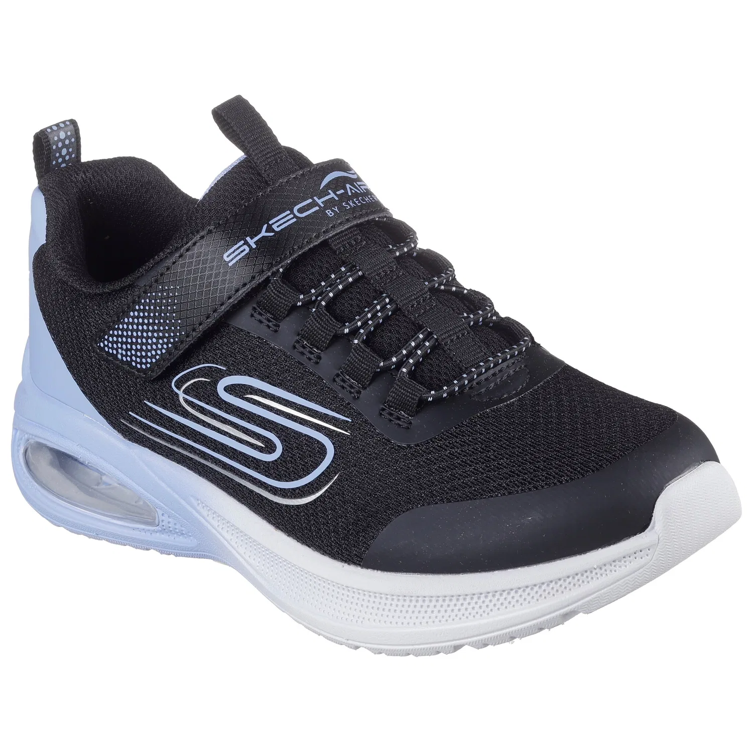 Детские текстильные кроссовки на липучках MICROSPEC MAX ADVANCE Skechers, Black/Lilac