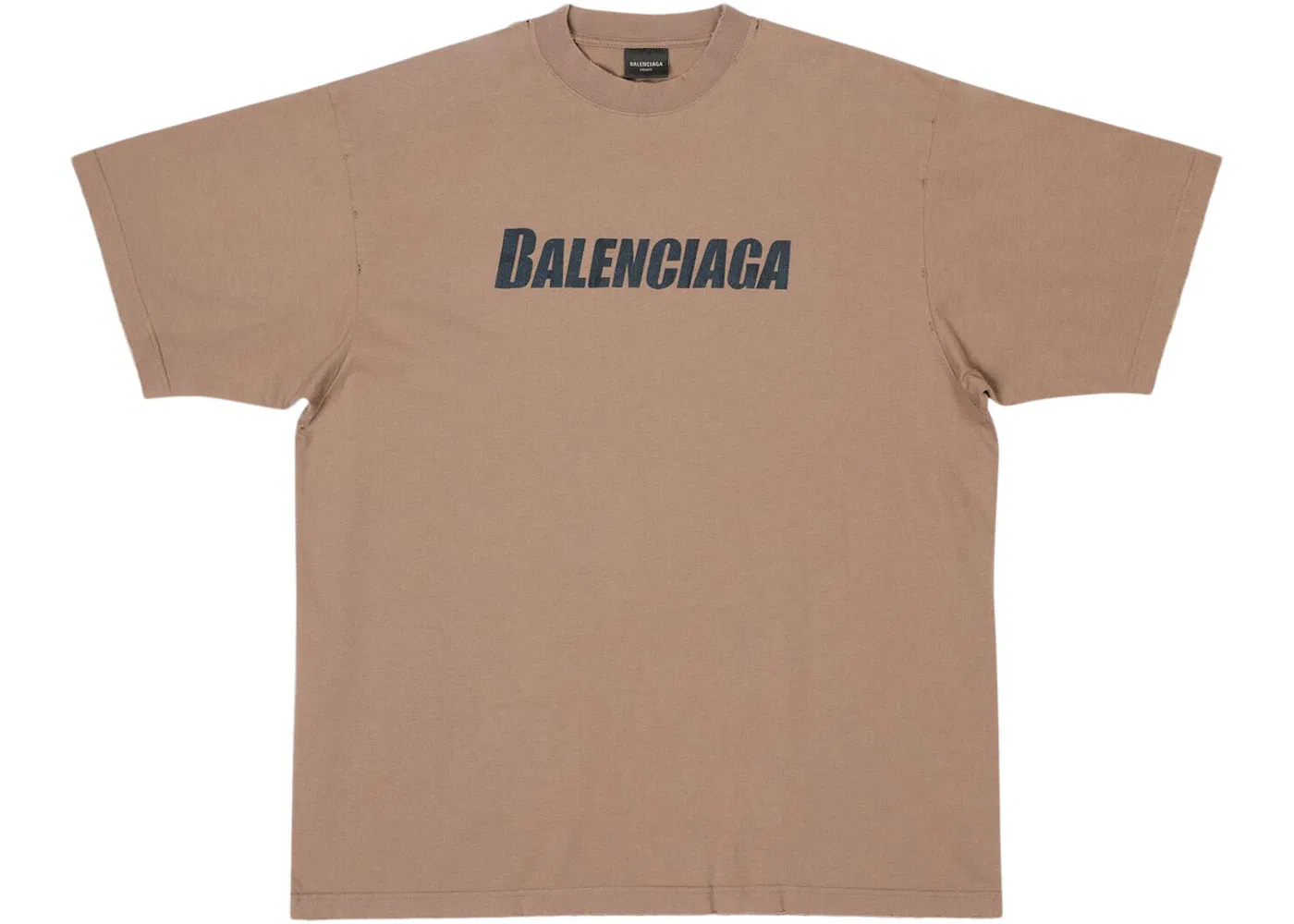 Мужская футболка с принтом Boxy Fit Vintage Jersey Balenciaga, Light Brown/Black