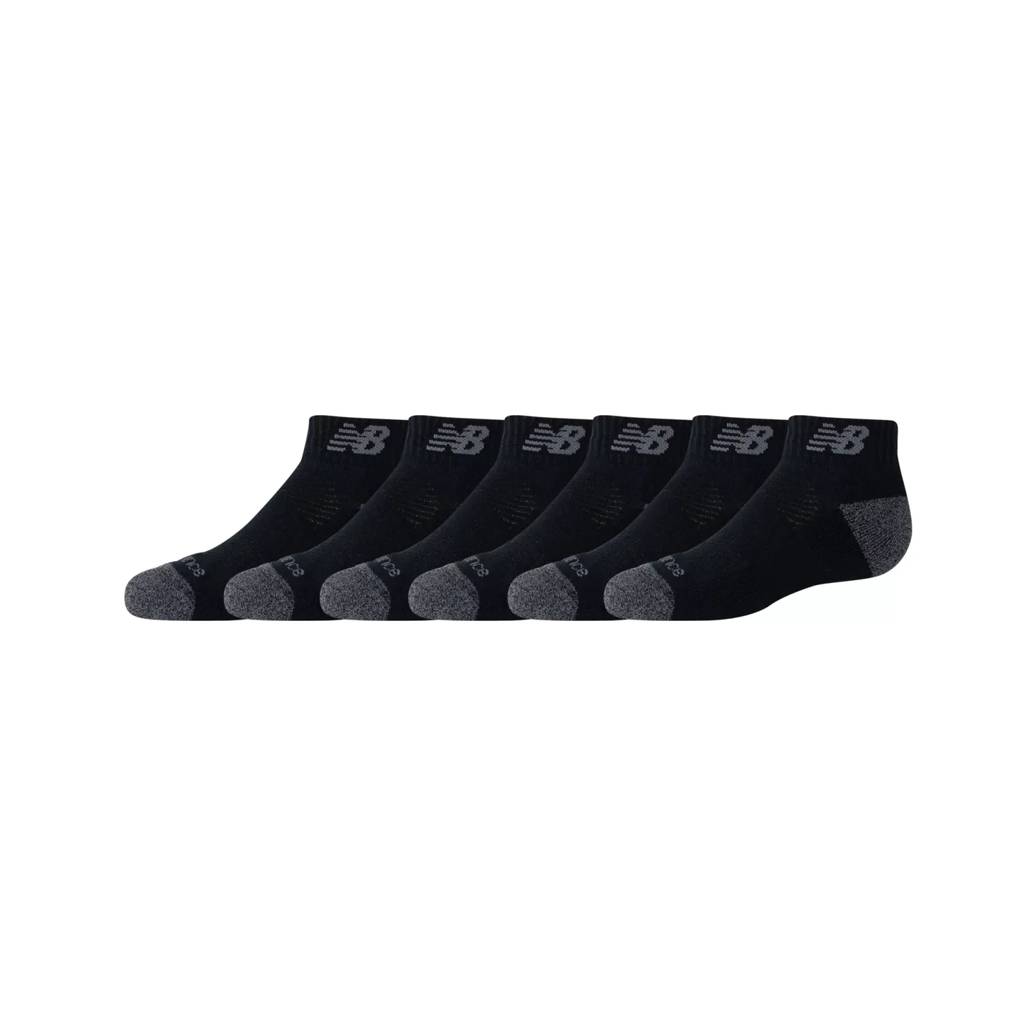 Детские низкие носки с амортизирующей стопой 6 пар New Balance, Black