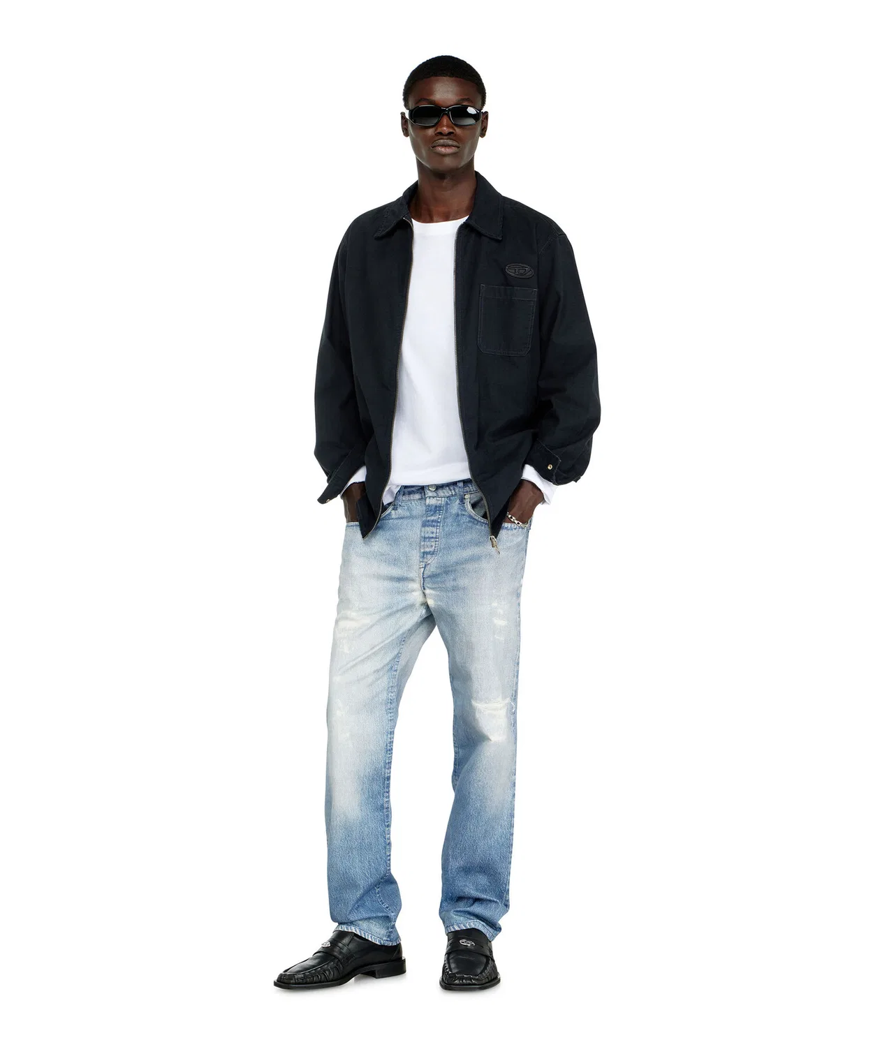 Мужские джинсы-джоггеры с принтом D-VEEKLEY-BW JOGG DIESEL, Light Indigo Blue — фото 3