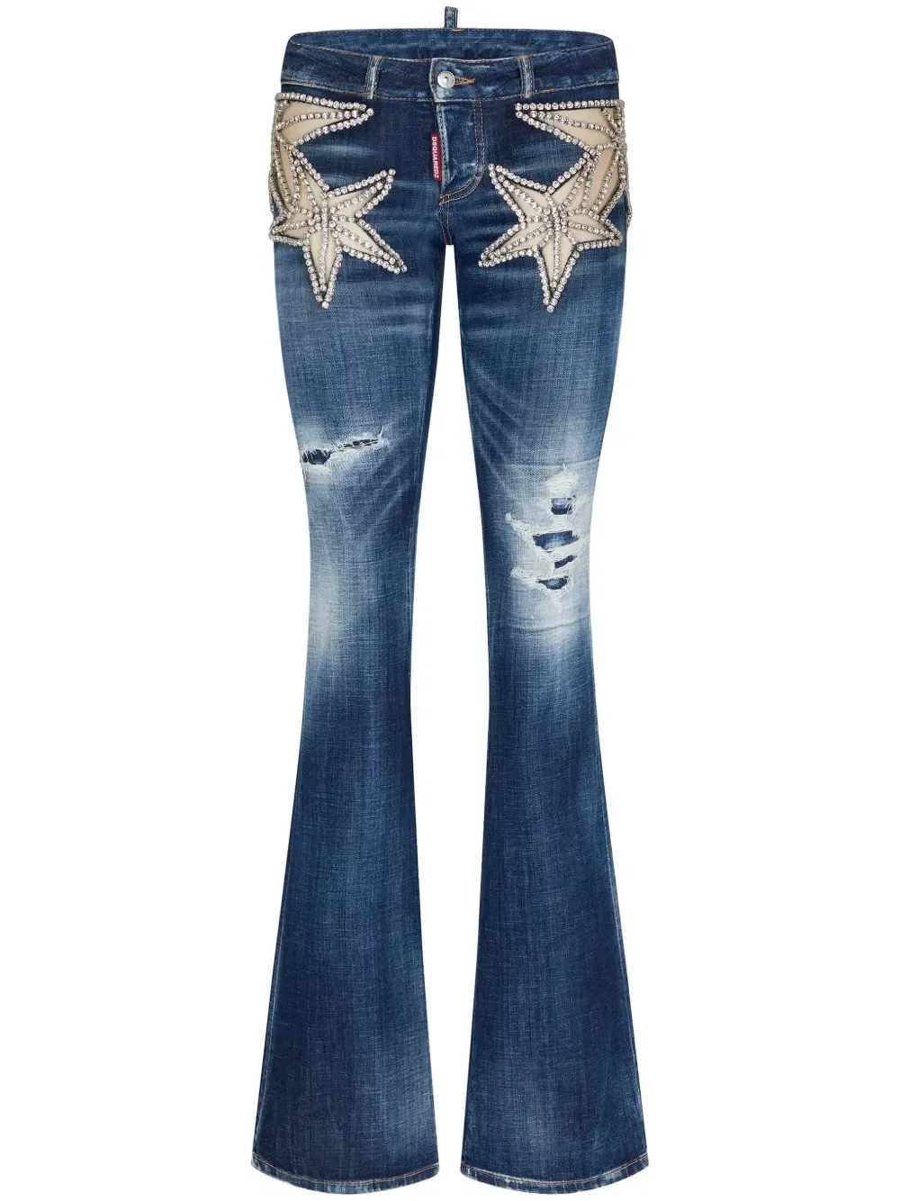 Джинсы с кристаллами Dsquared2, синий