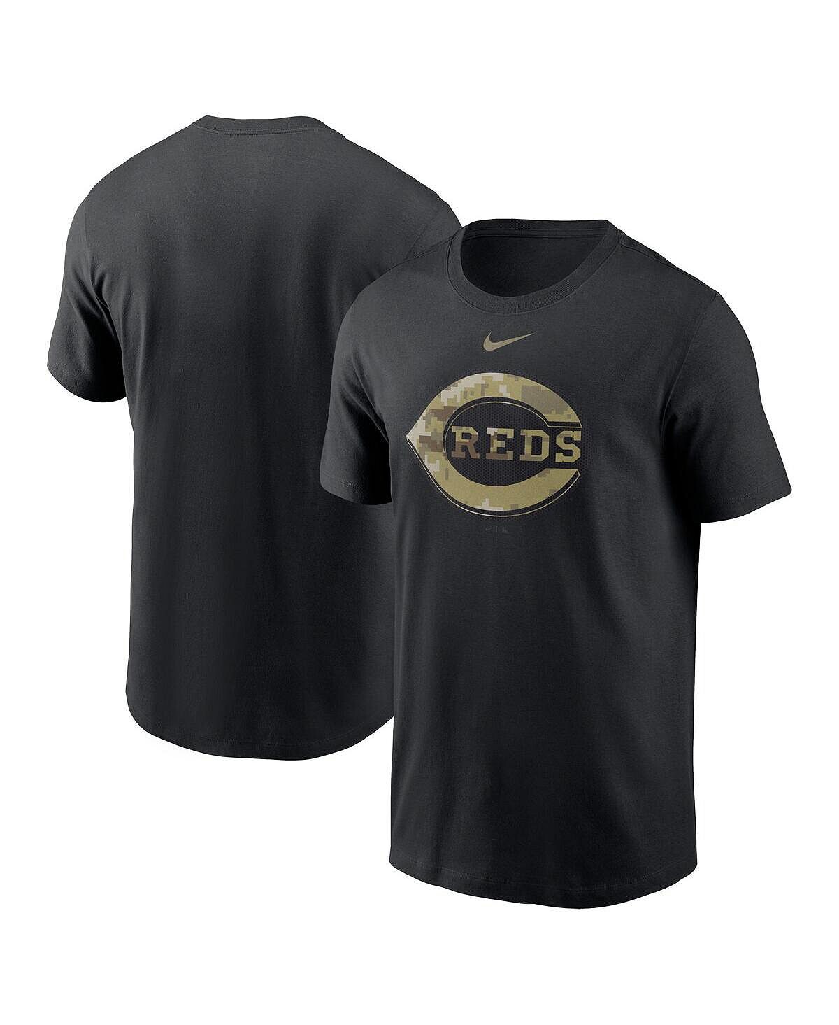 

Мужская черная футболка cincinnati reds camo logo team Nike, черный
