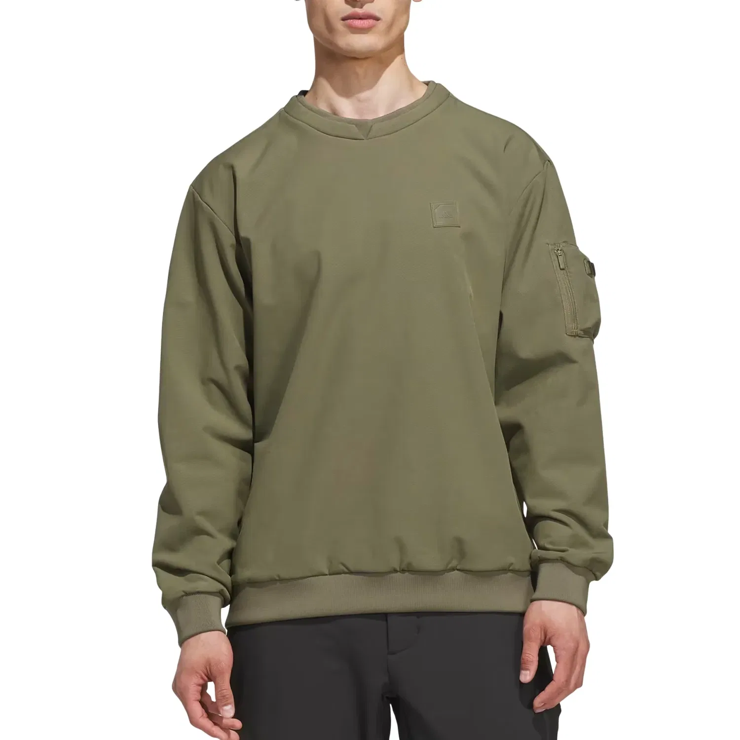 Мужская футболка Climawarm Brushed Sweatshirt Asia Sizing 'Olive Strata' adidas, Olive Strata — фото 3