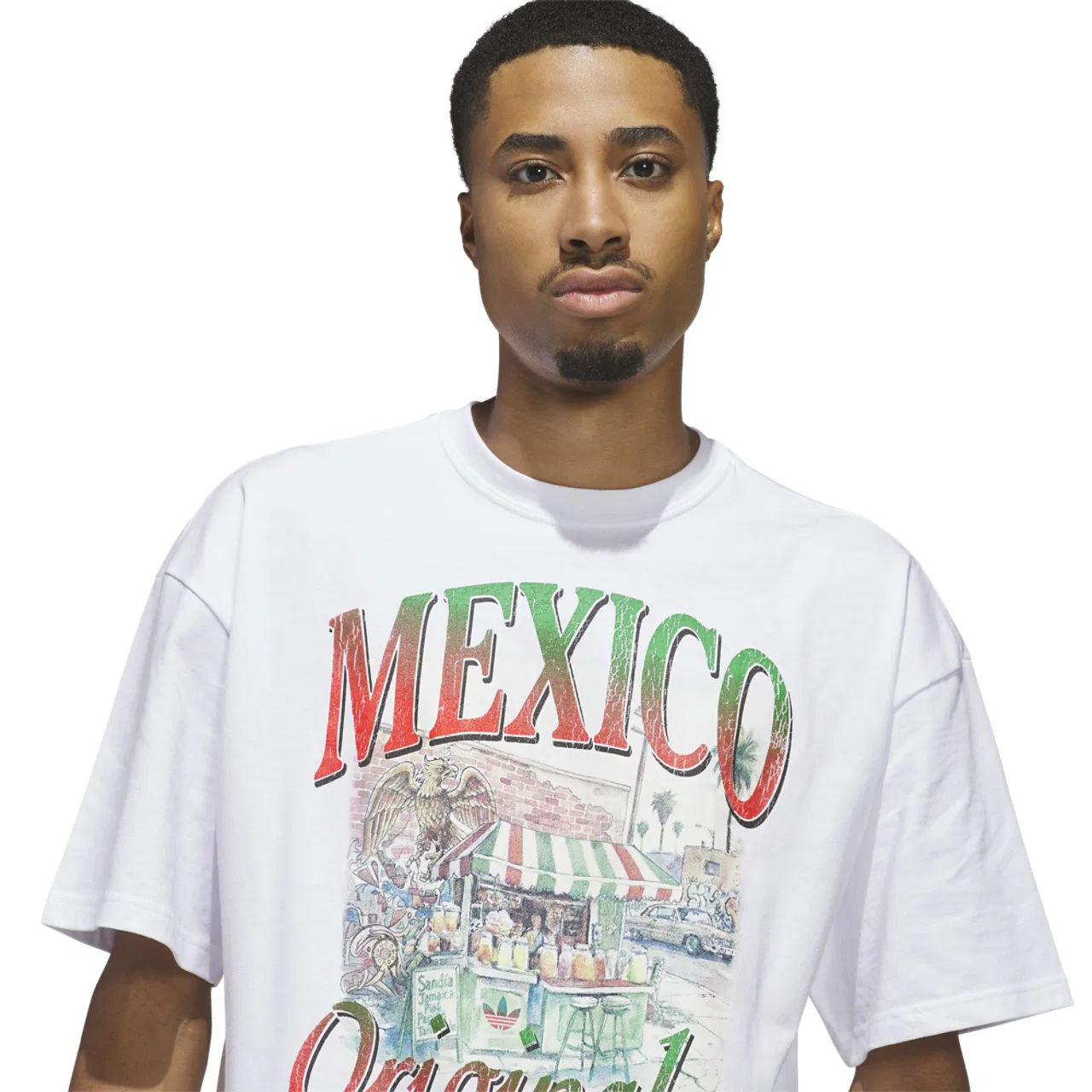 Мужская футболка с принтом Mexican Culture, adidas, White — фото 3