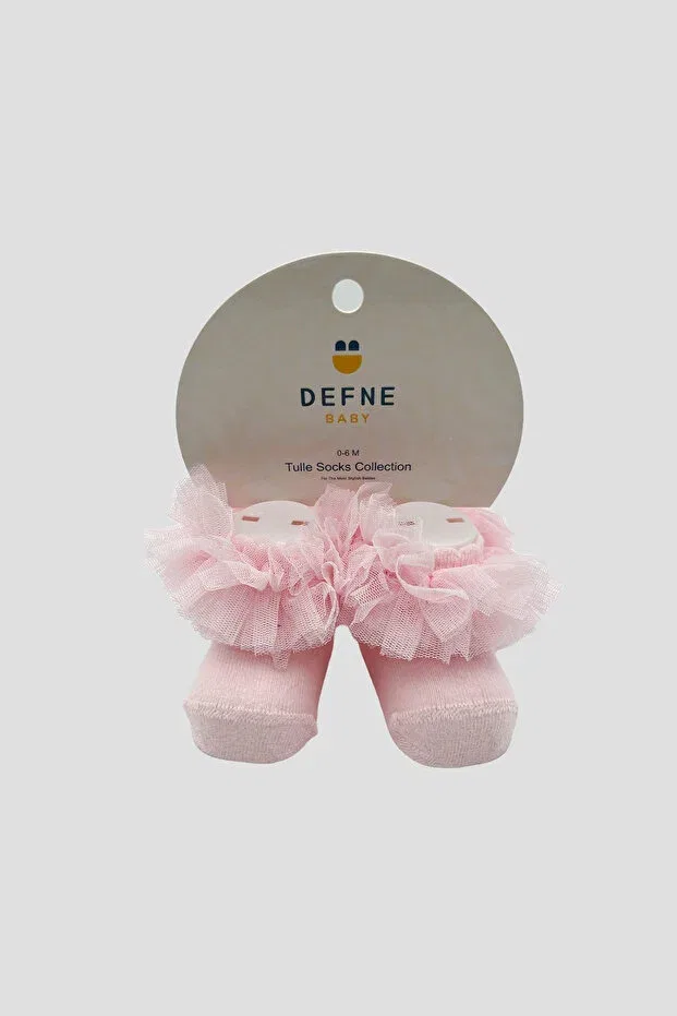 Детские носочки-пинетки для девочек с оборками Basics Defne Baby, Pink
