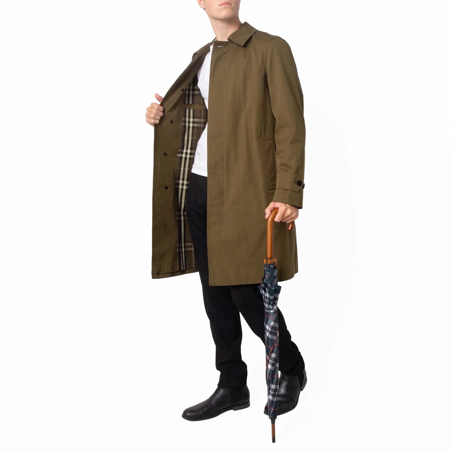 Пальто автомобильное хлопковое Cotton Gabardine Car Coat Burberry, Furrow — фото 3