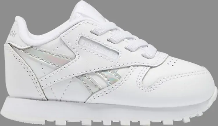 

Кроссовки classic leather toddler 'white iridescent' Reebok, белый