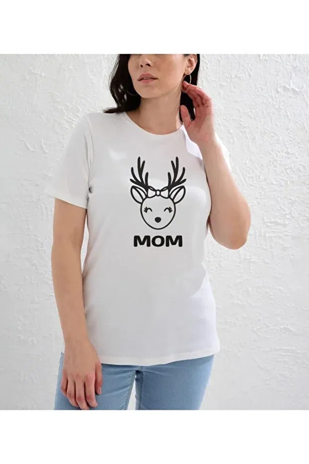 Детская футболка-боди для новорожденных с принтом Deer Face Mother Baby Venüsdijital, White — фото 2