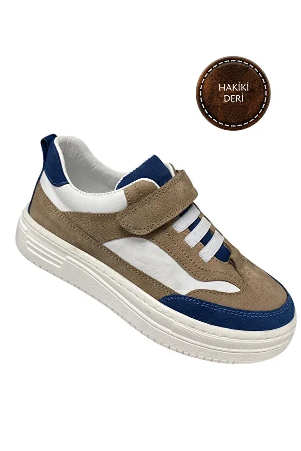 Детские туфли для мальчиков на липучке Şenler Bebe World Kids, Brown White Navy Blue — фото 4