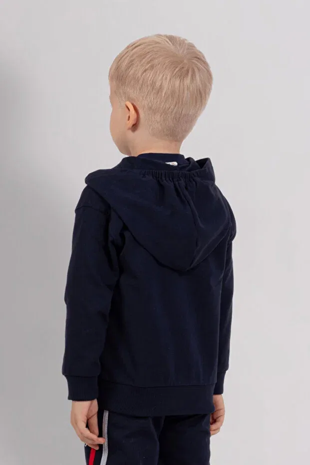 Детский кардиган для мальчиков с капюшоном Dmb Boys & Girls, Navy Blue — фото 3