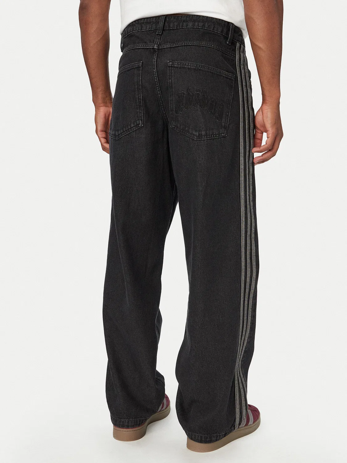 Мужские джинсы свободного кроя Sst Denim Jeans Mid-Rise Straight Leg Adidas, черный — фото 3