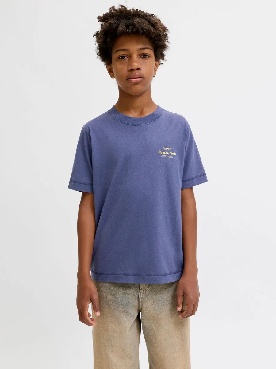Детская футболка Jack & Jones Junior 'JORNorrebro' сапфирового цвета — фото 2