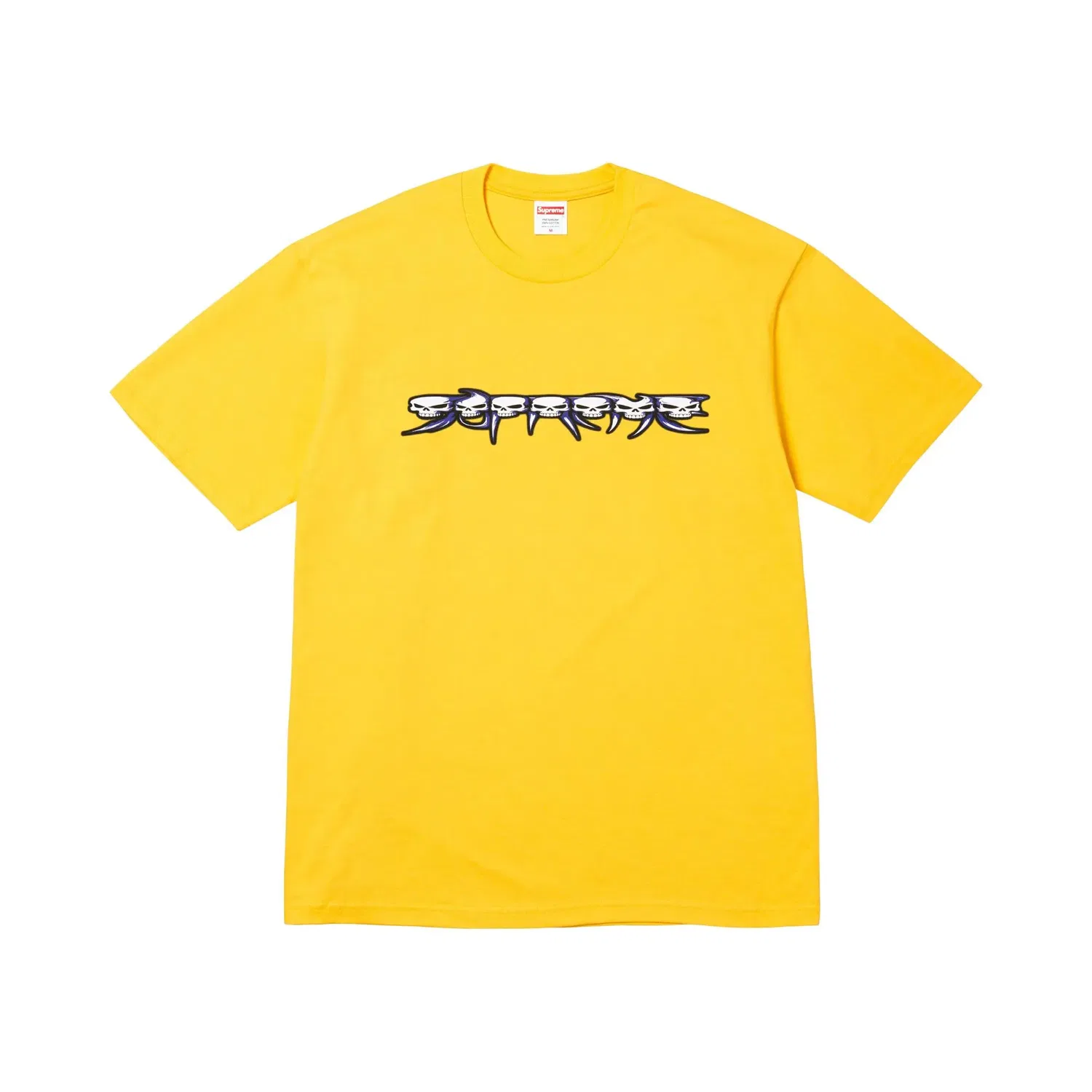 Футболка с принтом Supreme Skulls Spellout, Yellow