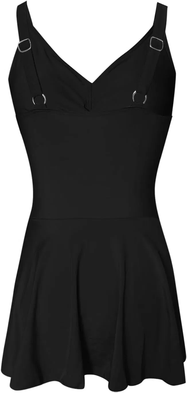 Женский слитный купальник с завязкой спереди Generic, Black — фото 2