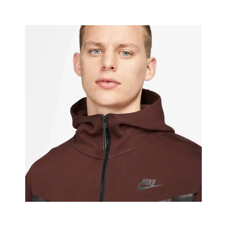 Спортивная куртка с капюшоном Tech Fleece Nike Sportswear, Коричневый — фото 3