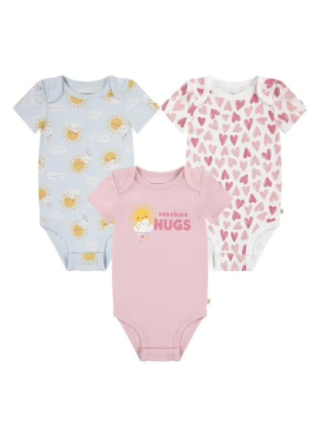 Боди-комбинезон комплект 3 шт Huggies, коралловый