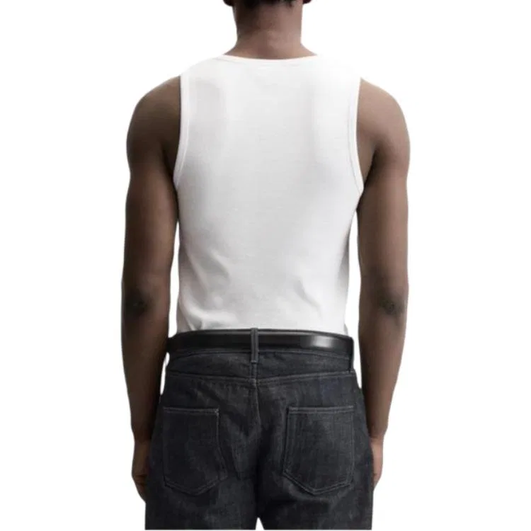 Мужская майка с круглым вырезом, белая, ZARA, White — фото 4
