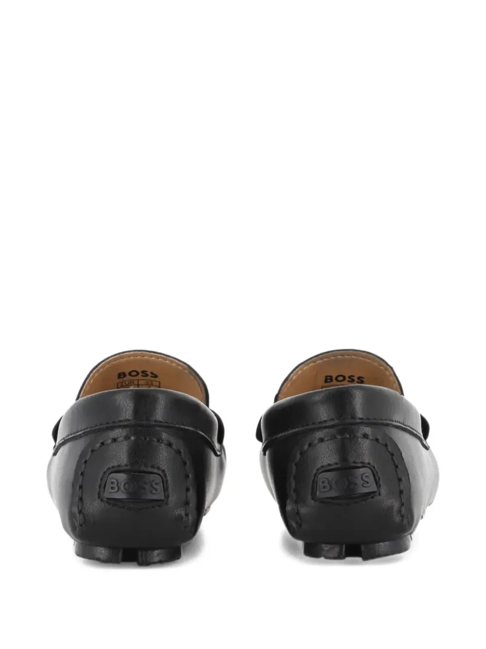 Лоферы с тисненым логотипом Boss Kidswear, черный — фото 3