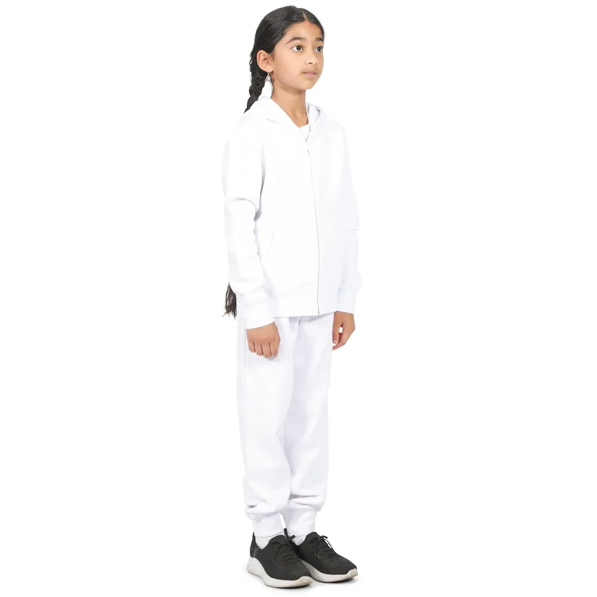 Детская худи на молнии для девочек Everyday Kids, White — фото 3