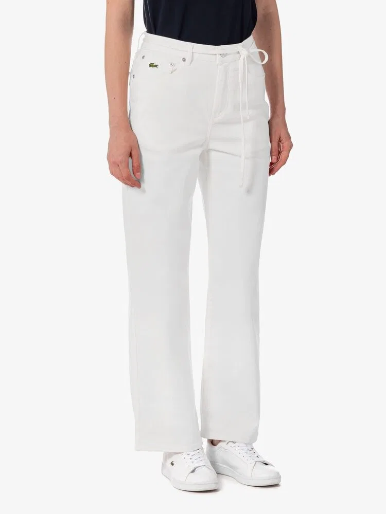 Джинсы женские LACOSTE Summer Denim Pants, летние, белые — фото 3