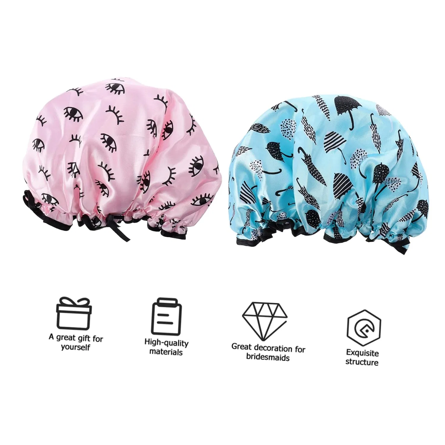 Шапочка для душа 6-Pack, DOITOOL, Pink, Light Blue — фото 4