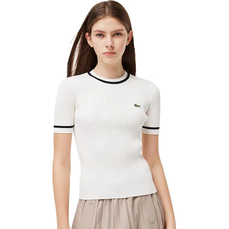 Джемпер женский LACOSTE EV0/White, с круглым вырезом, белый — фото 3