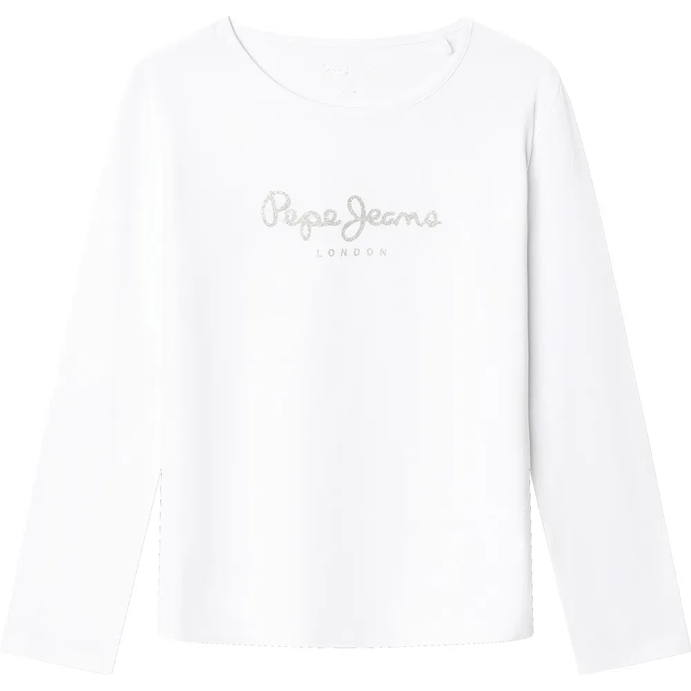 Детская футболка с длинным рукавом Hana Glitter Pepe jeans, White