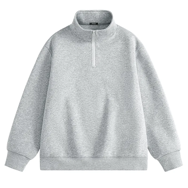 Детский свитшот с воротником-стойкой Мужское/Женское MINISO, Light Beige — фото 3