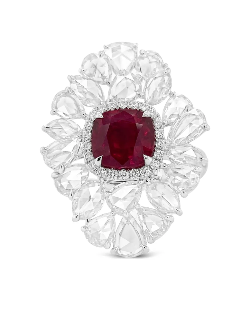 

Кольцо из белого золота с бриллиантами и рубином HYT Jewelry, серебяный