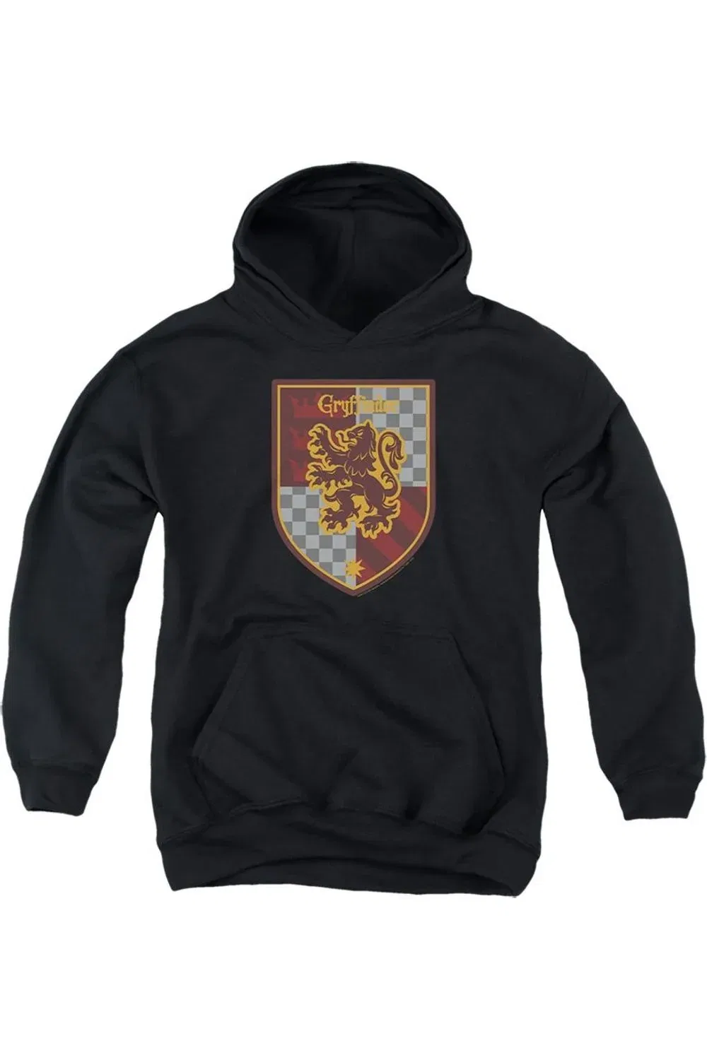 Детское худи с капюшоном с принтом Harry Potter Gryffindor Shield Crest Gildan, черный
