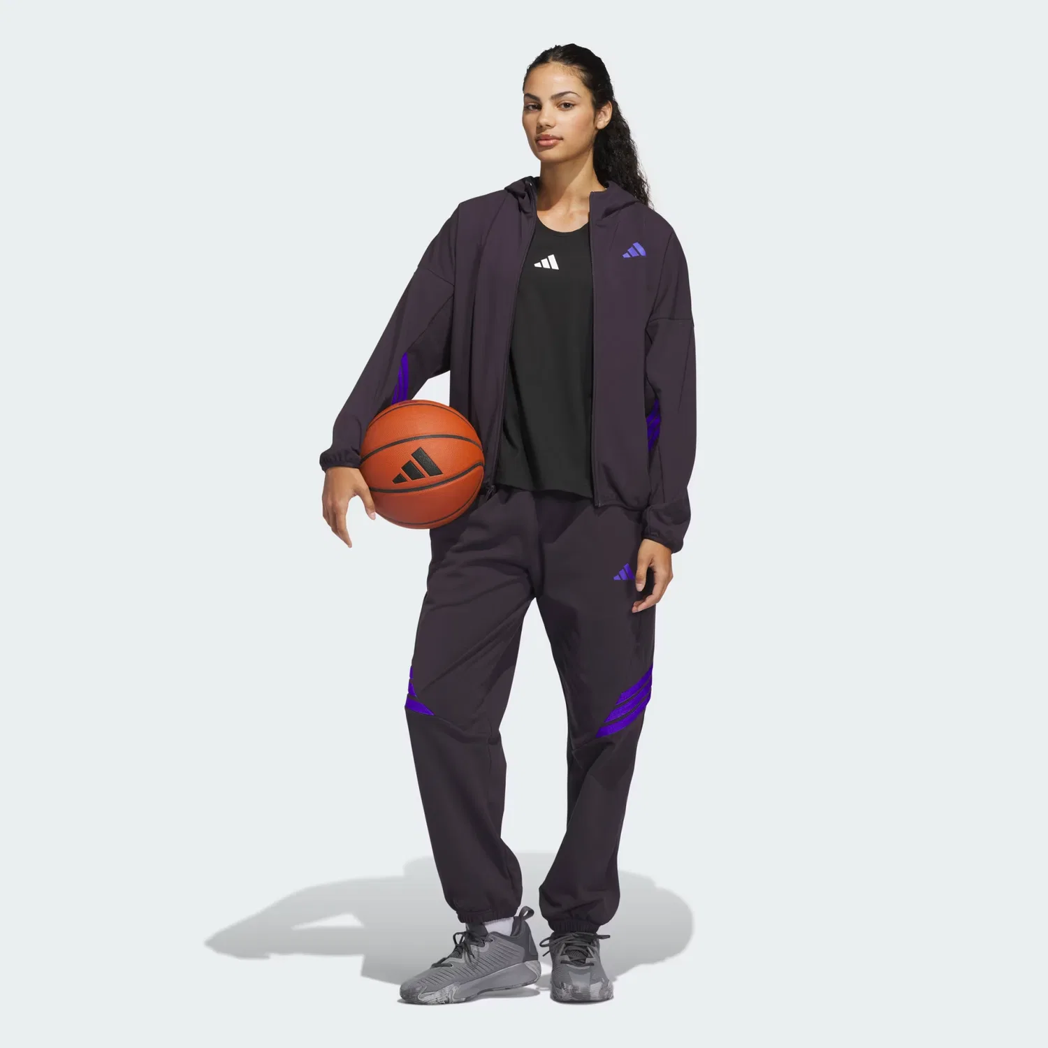 Женское худи на молнии с капюшоном Crazy Warm Fleece Adidas Performance, Aurora Black — фото 3