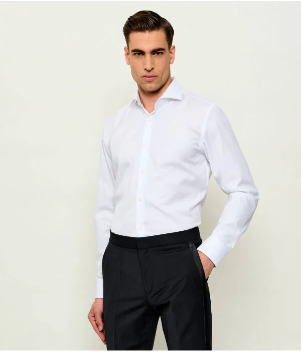 Мужская рубашка slim fit H-HANK-SP-B1-C1-261 BOSS, белый