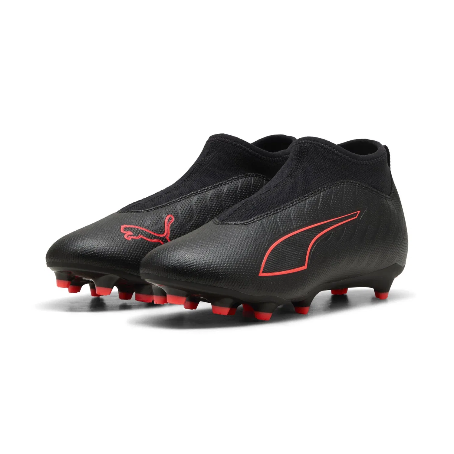 Детские футбольные бутсы без шнуровки ULTRA 6 MATCH+ FG/AG PUMA, Black Red