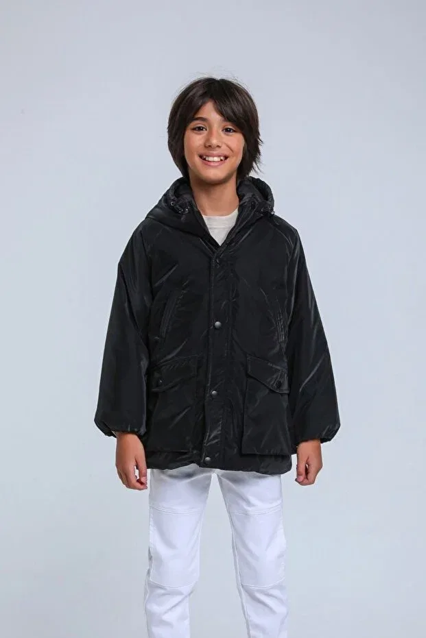 Детское пальто для девочек с вышивкой Night Rover Premium Hausekids, Black — фото 2