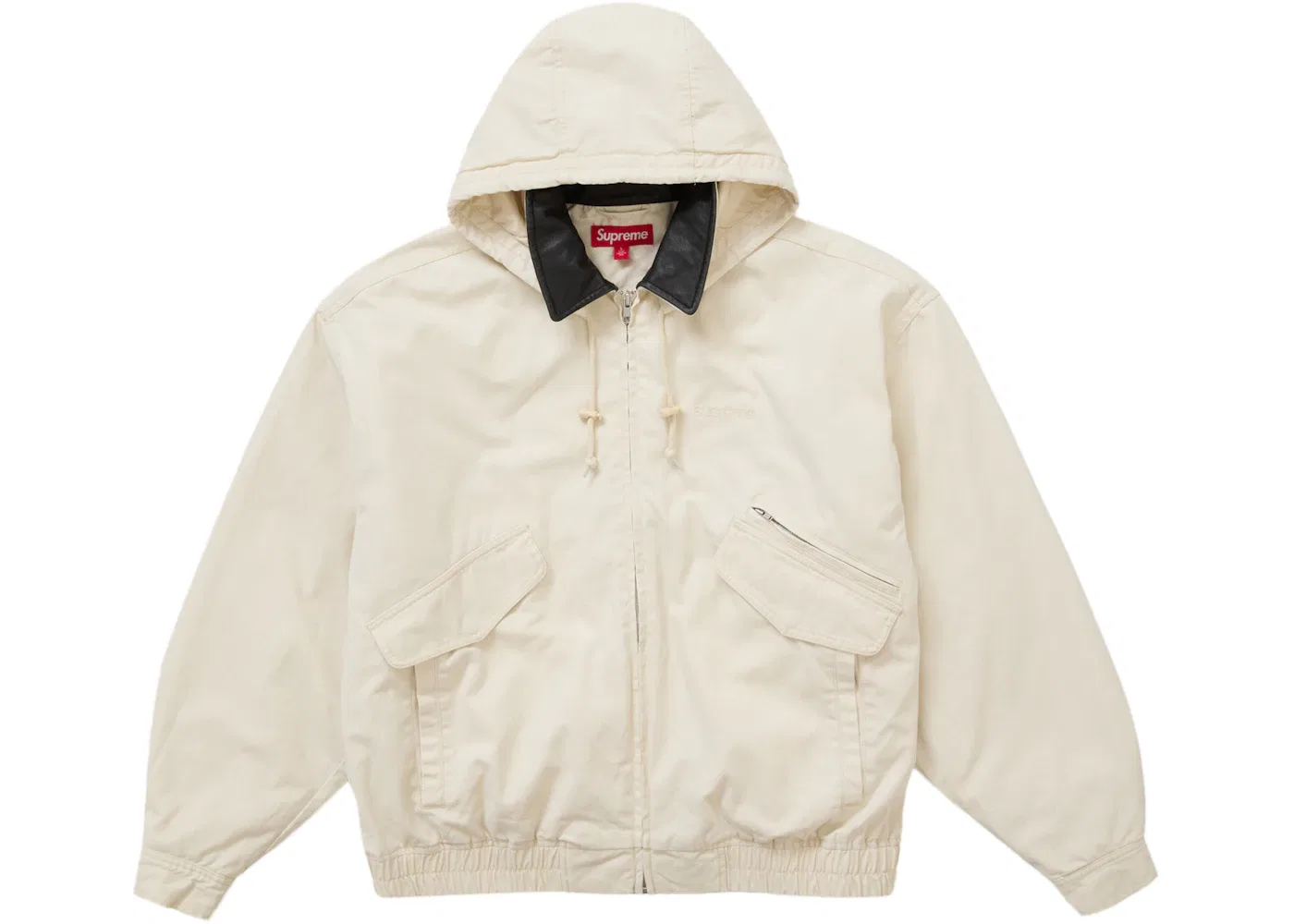 Мужская куртка-утилитар с воротником из кожи Supreme Jacket (FW24), Stone — фото 4