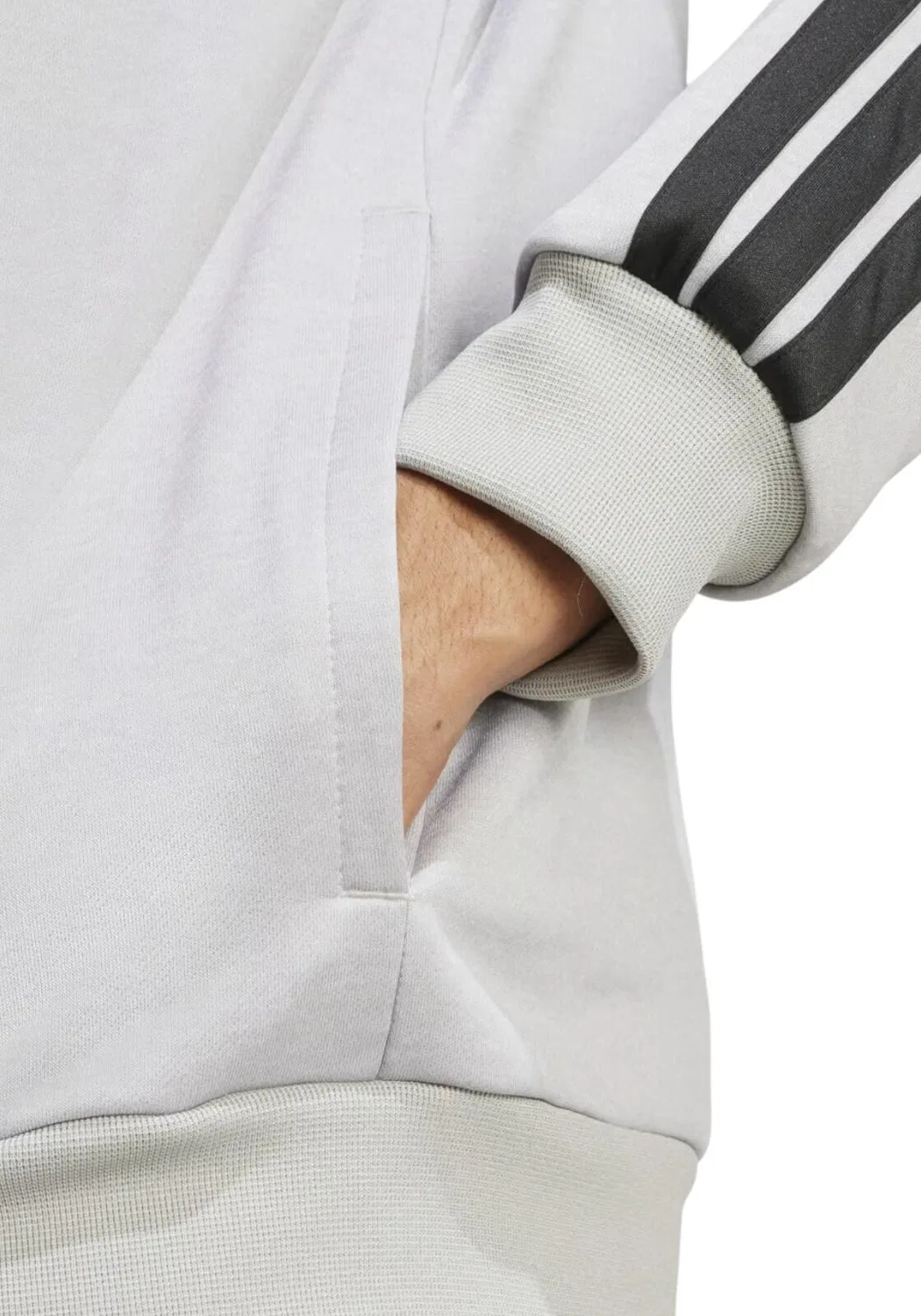 Мужской спортивный костюм с принтом 3S French Terry Tracksuit Adidas, Grau Schwarz — фото 3
