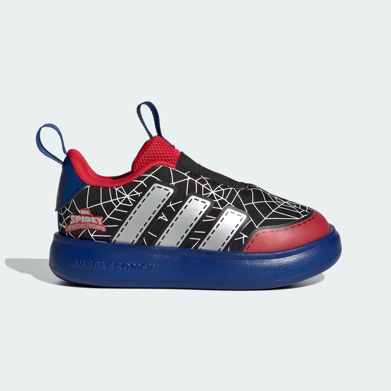 Детские кроссовки без шнуровки Marvel Spider-Man Bubblecomic Adidas Sportswear, черный/серебристый/синий