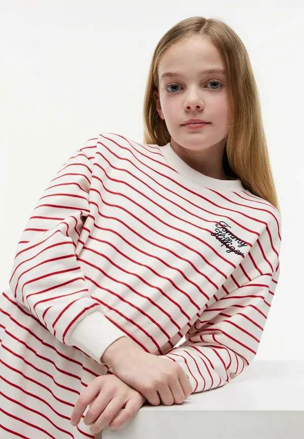 Платье полосатое Tommy stripes hwk dress ls Tommy Hilfiger, Primary Red Stripes, красный — фото 4