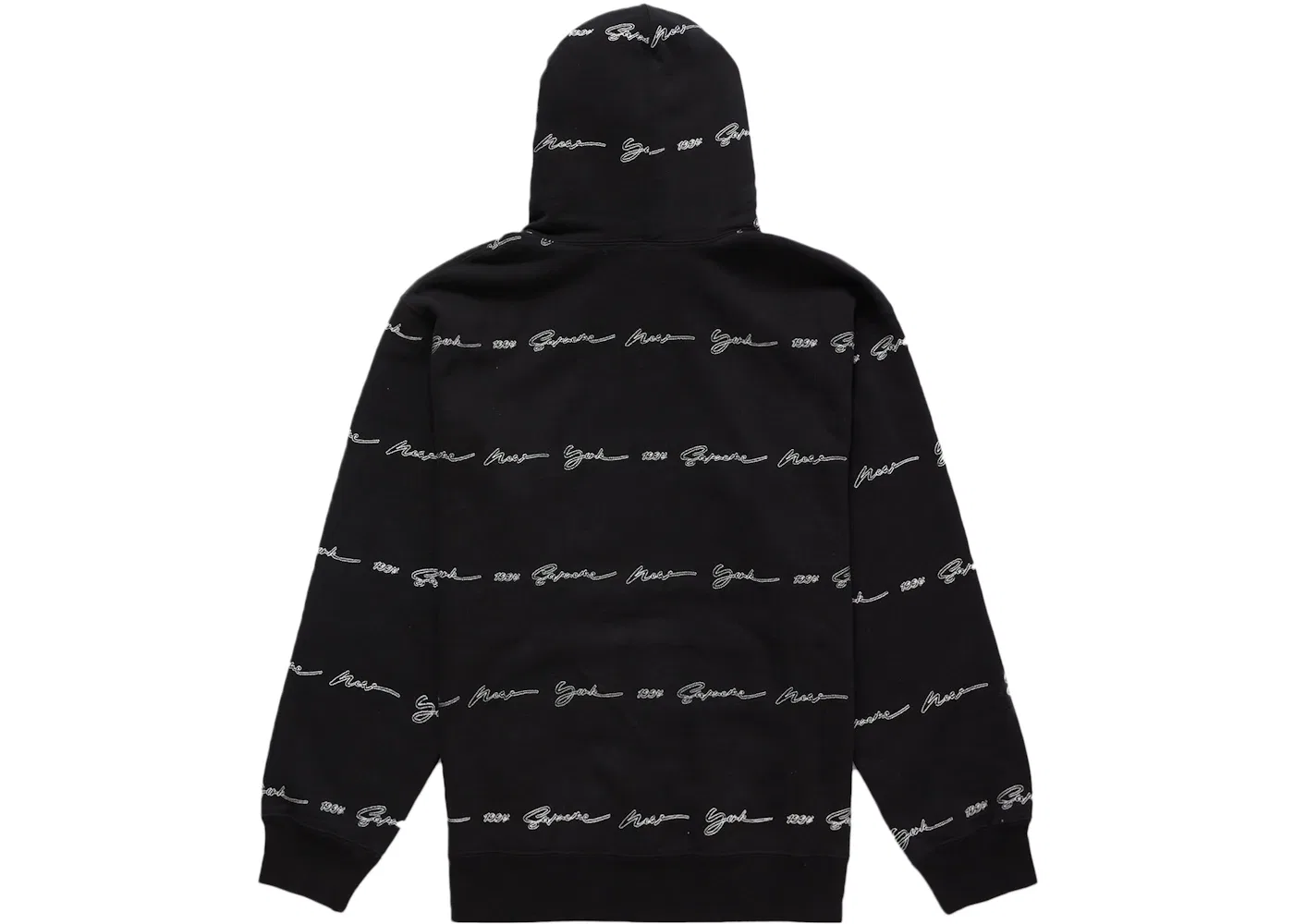 Мужской худи с принтом Supreme Script Stripe Hooded Sweatshirt Supreme, Black — фото 2